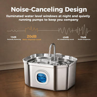 APAUK Cat Water Fountain Stainless Steel - Fountain +2 Filters +2 Sponges - image 4