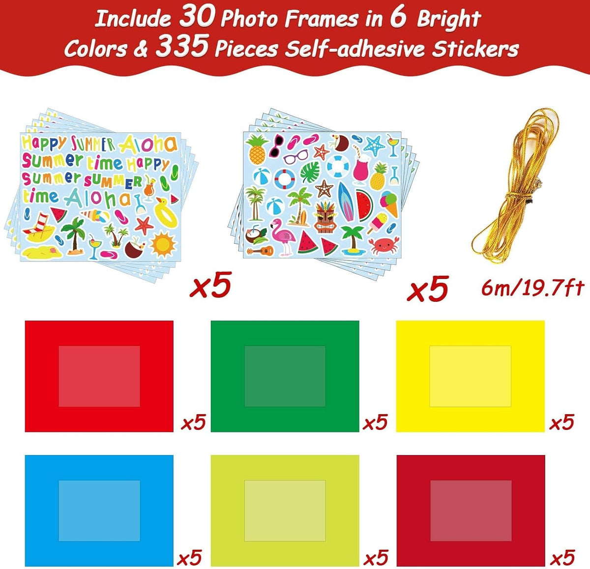 30 Packs Halloween Arts and Crafts for Kids Picture Frame Craft Kits - Summer - image 2