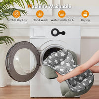 SIWA MARY Medium Dog Bed - Washable, Orthopedic, Soft Calming Puppy Bed, Fluffy Durable Pet Bed with Non-Slip Bottom - M(30"x24"x9") Dark Grey