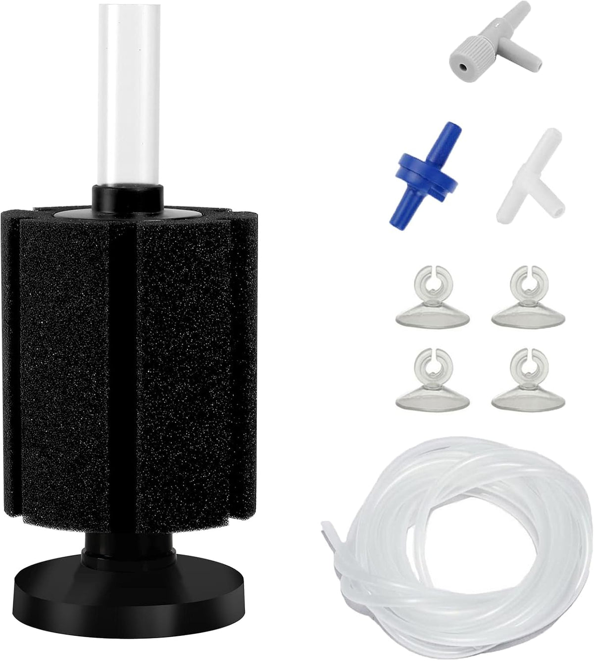 AQUANEAT Aquarium Air Powered Sponge Filter - Cylinder / M Large up to 50Gal