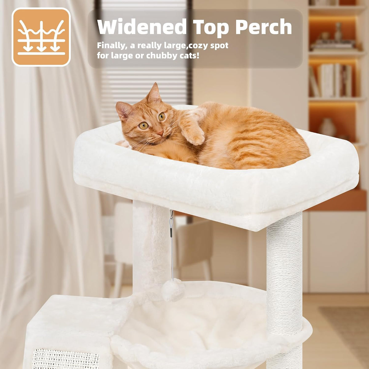 YOUPET Cat Tree with Cat Scratching Post for Indoor Cats - Beige / 25.59" - image 4
