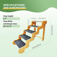 Dog Stairs for Small Dogs - Brown / 5.0 / 5-Step 35.8x17x24.4 inch - image 3