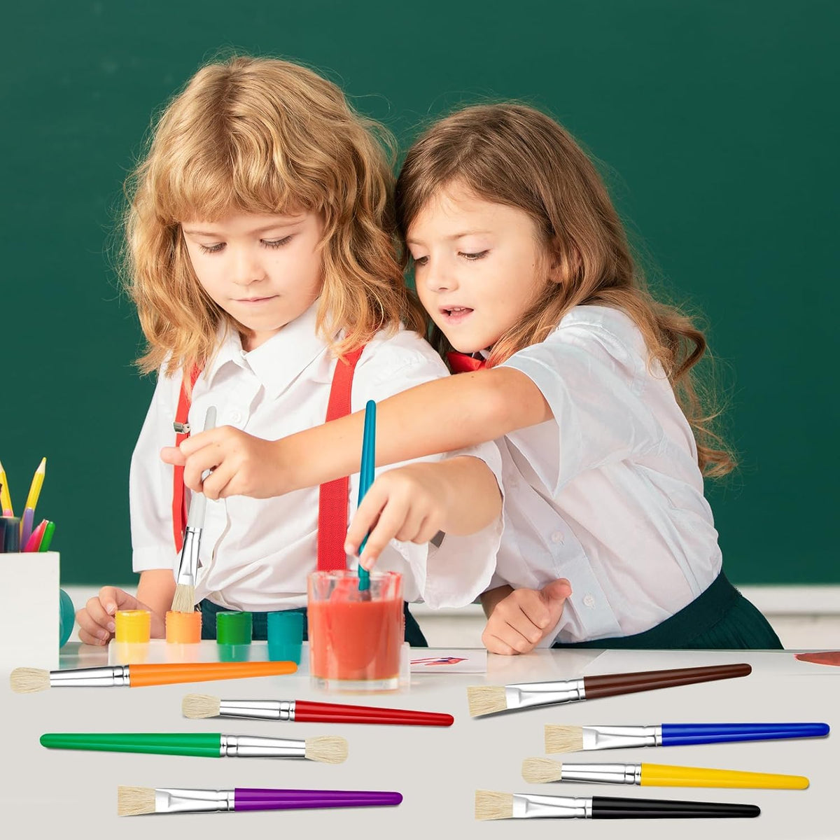 Paint Brushes for Kids, 10 Pcs Big Washable Chubby Toddler Paint Brushes, Easy to Clean & Grip - 20 Pack - image 3