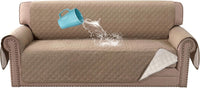 H.VERSAILTEX Sofa Cover Couch Cover for Dogs with Elastic Straps 100% - French Oak / Slipcover-Sofa