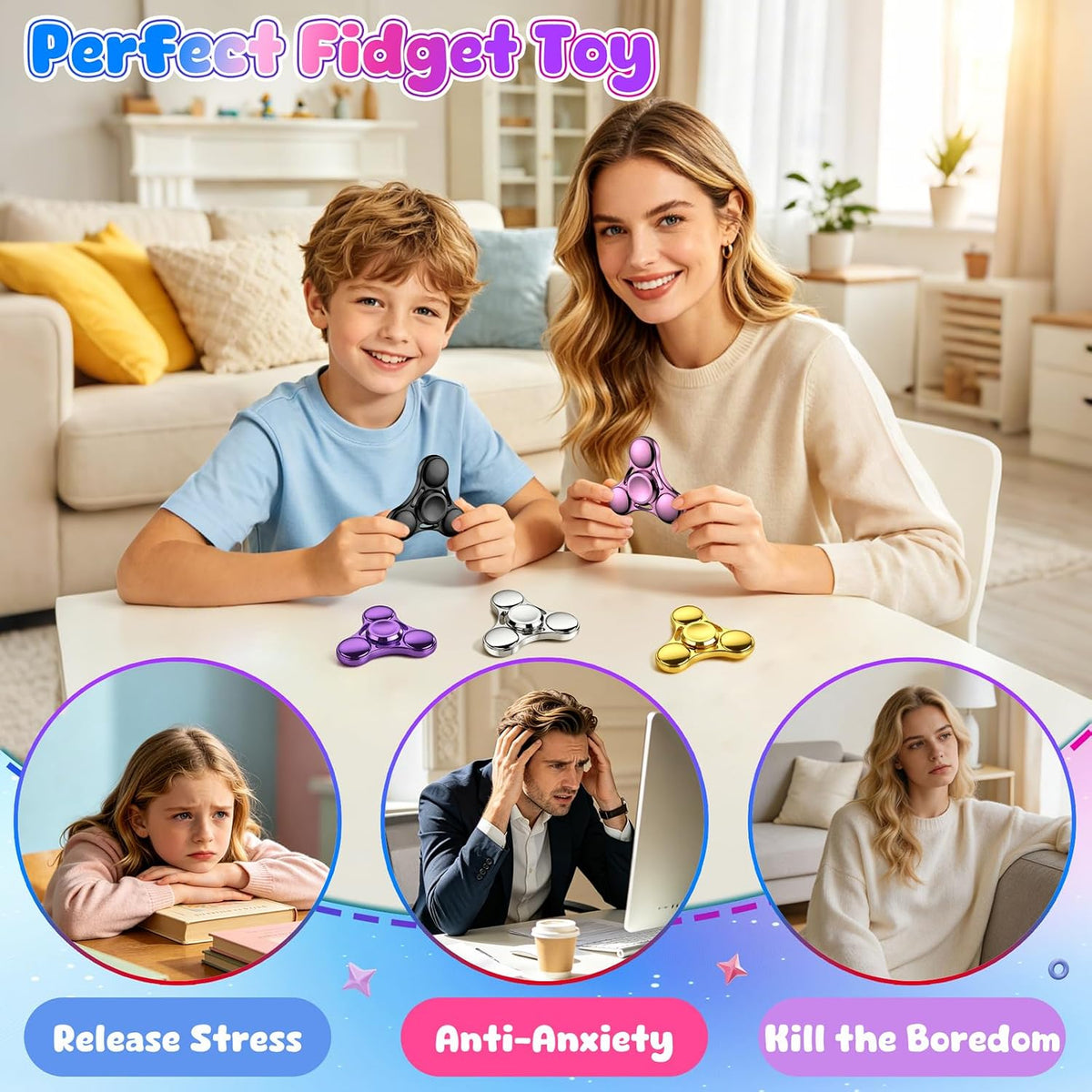 ATESSON Fidget Spinners Toy - Pink - image 4