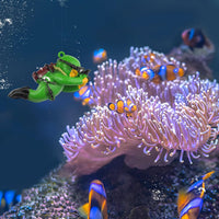 onesimcr Floating Fish Tank Decorations, Aquarium Decorations - Dark Green - image 2