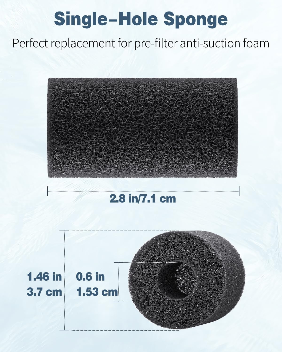 Pawfly 12 Pack Pre-Filter Sponge - 0.6″ | 1.5″D × 2.8″L - image 2