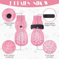 Anti Slip Dog Socks to Prevent Licking Paws - XX-Small (4 Count) / Pink