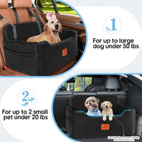 Dog Car Seat for Medium/Large Dog Under 50 lbs or 2 Small Dogs – Essentials for Dogs - Black - image 4