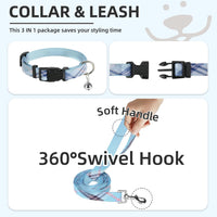 PUPTECK Dog Harness, Collar and Leash Set No Pull for Small Medium Sized – Essentials for Dogs - Blue / S (CHEST 14.5"-16") / Patterned Harness Collar and Leash Set - image 4