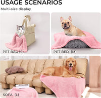 Luciphia 1 Pack 3 Calming Dog Blanket Fluffy Premium Fleece Pet Blankets Soft Sherpa Throw for Dogs Puppy Cat Pink Medium (30" x20")