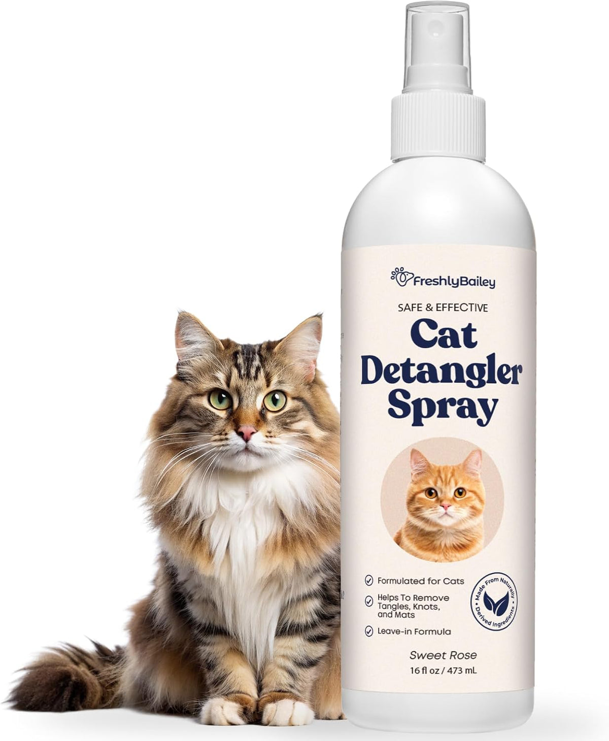 Cat Detangler Spray, Natural Leave-in Conditioner for Cats