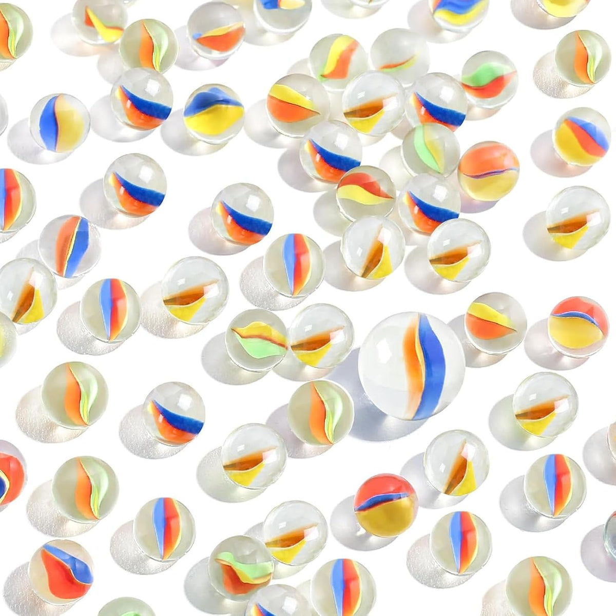 POPLAY 50 PCS Marbles Bulk with Whistle - Multi-Size Marbles