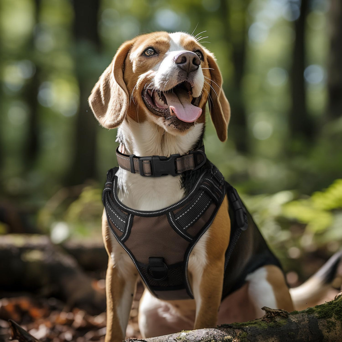 Joytale Reflective Dog Collar, Adjustable Neoprene Padded - Small (Pack of 1) / Brown - image 2