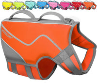 VIVAGLORY Dog Life Vest Neoprene Dog Swim Vest, M - Rising Orange / L: 26-29in (Ribcage Girth)