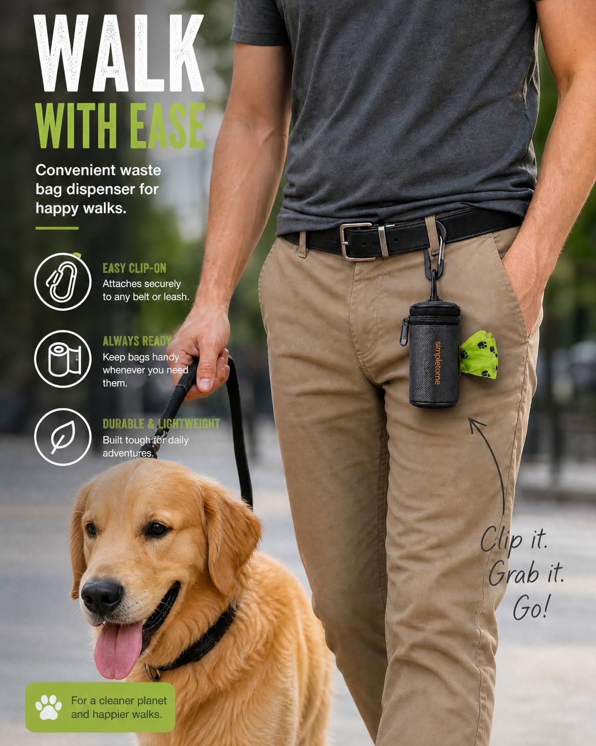 1680D Oxford Dog Poop Bag Holder with Clip for Leash or Belt - image 3