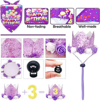 PET SHOW Pink Crown Dog Birthday Party Hat for Girls Reusable - Lavender Birthday Kit - image 3