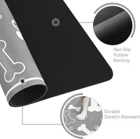 Dog Cat Food Mat, Rapid Absorbent Pet Feeding Mat - 24"L x 16"W / Square Grey - image 3