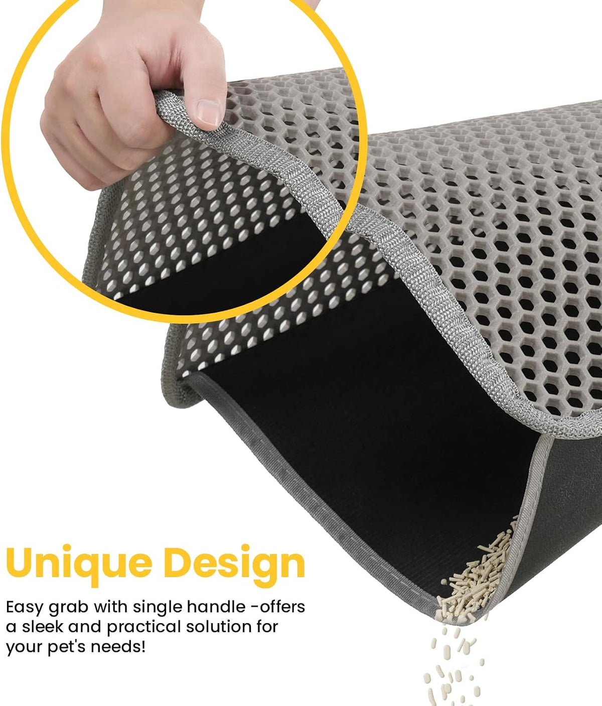 Conlun Cat Litter Trapping Mat for Small Spaces - Gray / Large (27" x 19") - image 2