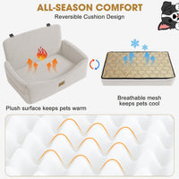 JOEJOY Dog Car Seats for Small Medium Dogs Under 35lbs - Beige / Large - image 2