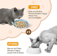 Ceramic Cat Food Bowls 6 Pack - Floral 2 - No Pads - image 4