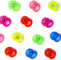 CCINEE 24Pcs Light Up Rings Flashing Assorted Colorful LED Rubber - 28Pcs/Rubber Bumpy Jelly Rings - image 4