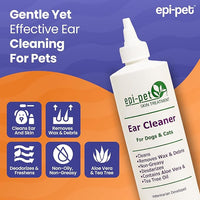 Dog & Cat Ear Cleaner Solution with Aloe Vera & Tea Tree Oil – Removes Itchy Ear Wax, Debris, Odor – Ears Wash, Drops & Flush for Pets, Dog Ears Cleaning, Cat Cleaner (16 oz- Pack of 3)