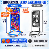 EagleStone space shooting target game with 2 air guns, foam balls and basketball hoop - view 4