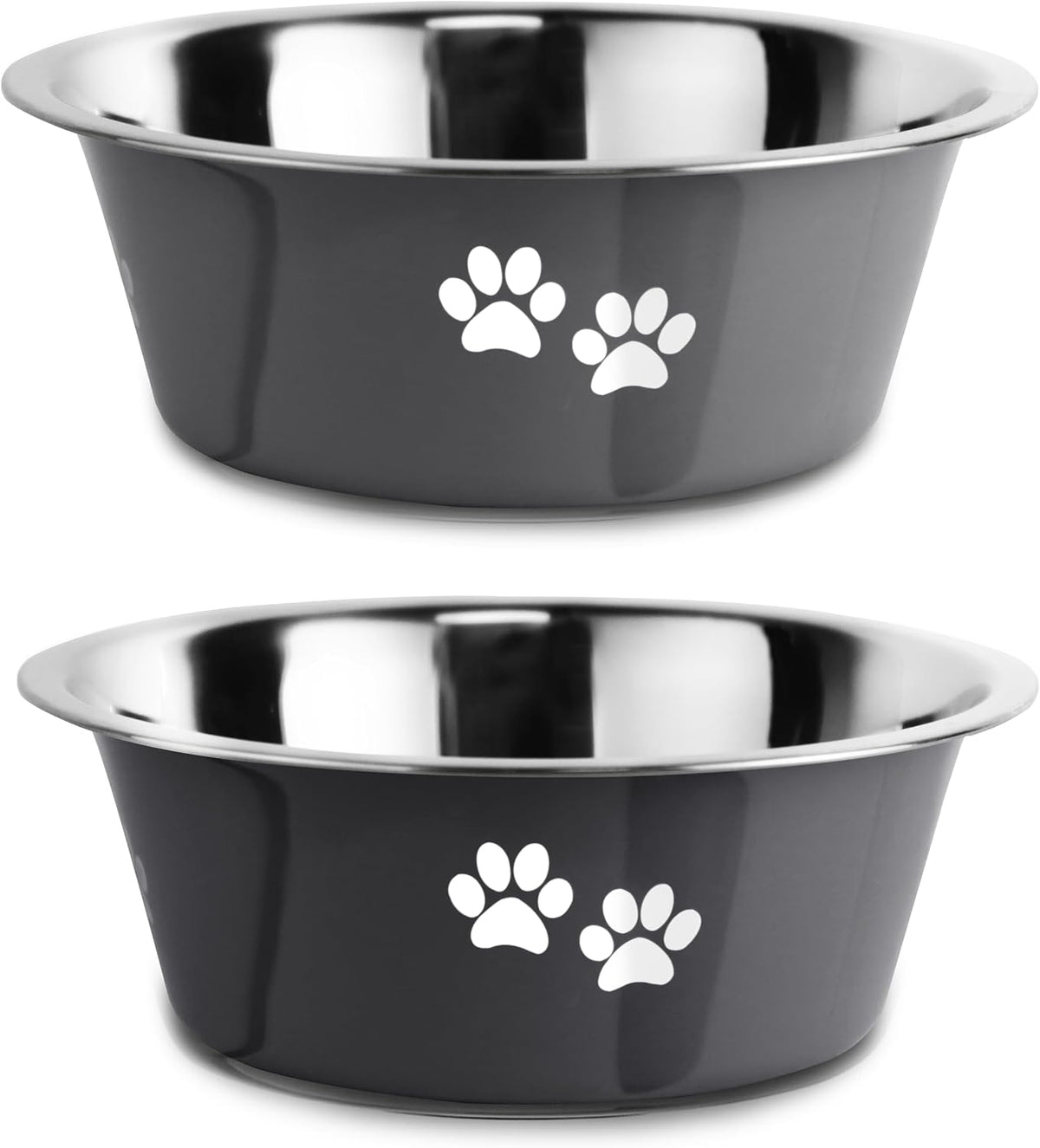 Stainless Steel Dog Bowls - Grey / 6.6 Cups/53 OZ