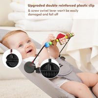 iGRATENS wooden baby bouncer toy bar with black and white pendants - view 6
