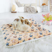 Small Animal Bed Mat, Soft & Warm, Suitable for Guinea Pig - X-Large(13.3''x9.4'') / Star Brown - image 2