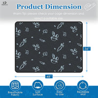 2-Pack Guinea Pig Cage Liner Washable, 36in x 48in Ultra-Absorbent Guinea Pig Bedding for Cage Non-Slip Leak-Proof Pee Pads for Dogs Rabbit Bunny Cat Litter Mat, Navy