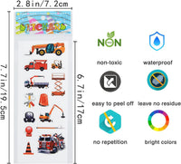 24 Sheets 3D Puffy Stickers for Toddlers Kids Boys Girls – Fun for Kids & Family - Transportation - image 4
