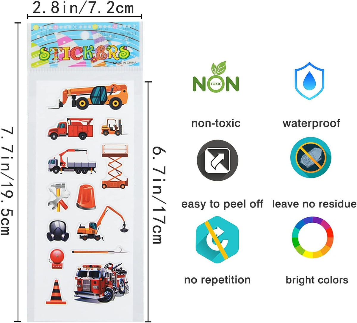 24 Sheets 3D Puffy Stickers for Toddlers Kids Boys Girls – Fun for Kids & Family - Transportation - image 4