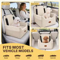 ALL GOOD PET SUPPLIES Dog Car Seat for Small/Medium Dogs Under – Essentials for Dogs - Ivory White - image 4