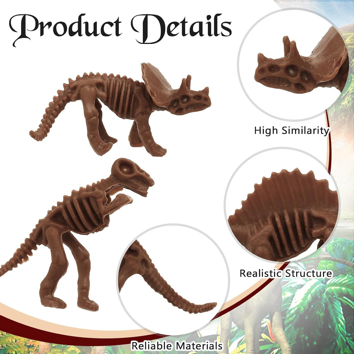 VICROIC dinosaur fossil skeleton toys, 60 assorted plastic figures - view 7