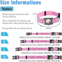 Upgraded AirTag Dog Collar, IP68 Waterproof Dog Collar with Apple Air Tag Holder, Reflective Adjustable Heavy Duty Dog Collars with Soft Padded for Small, Medium and Large Dogs,Pink, L
