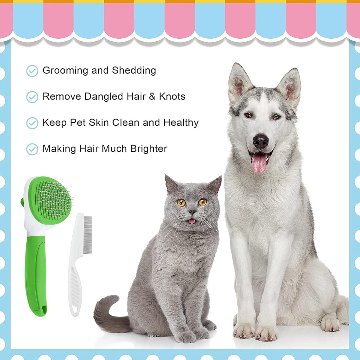 Cat Brushes for Indoor Cats - Green - image 4