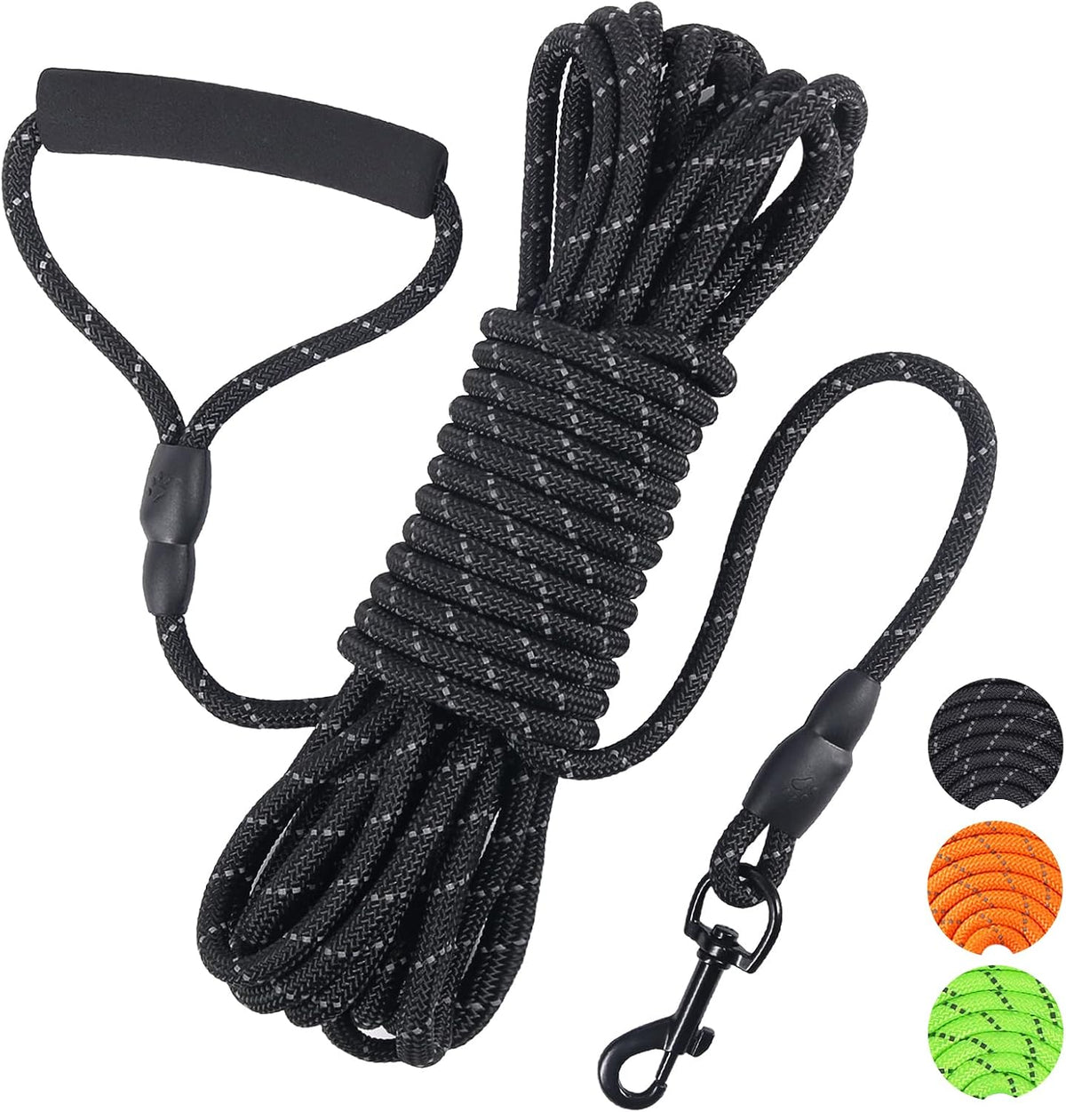 Vivifying Floating Long Dog Leash - 32ft / Black