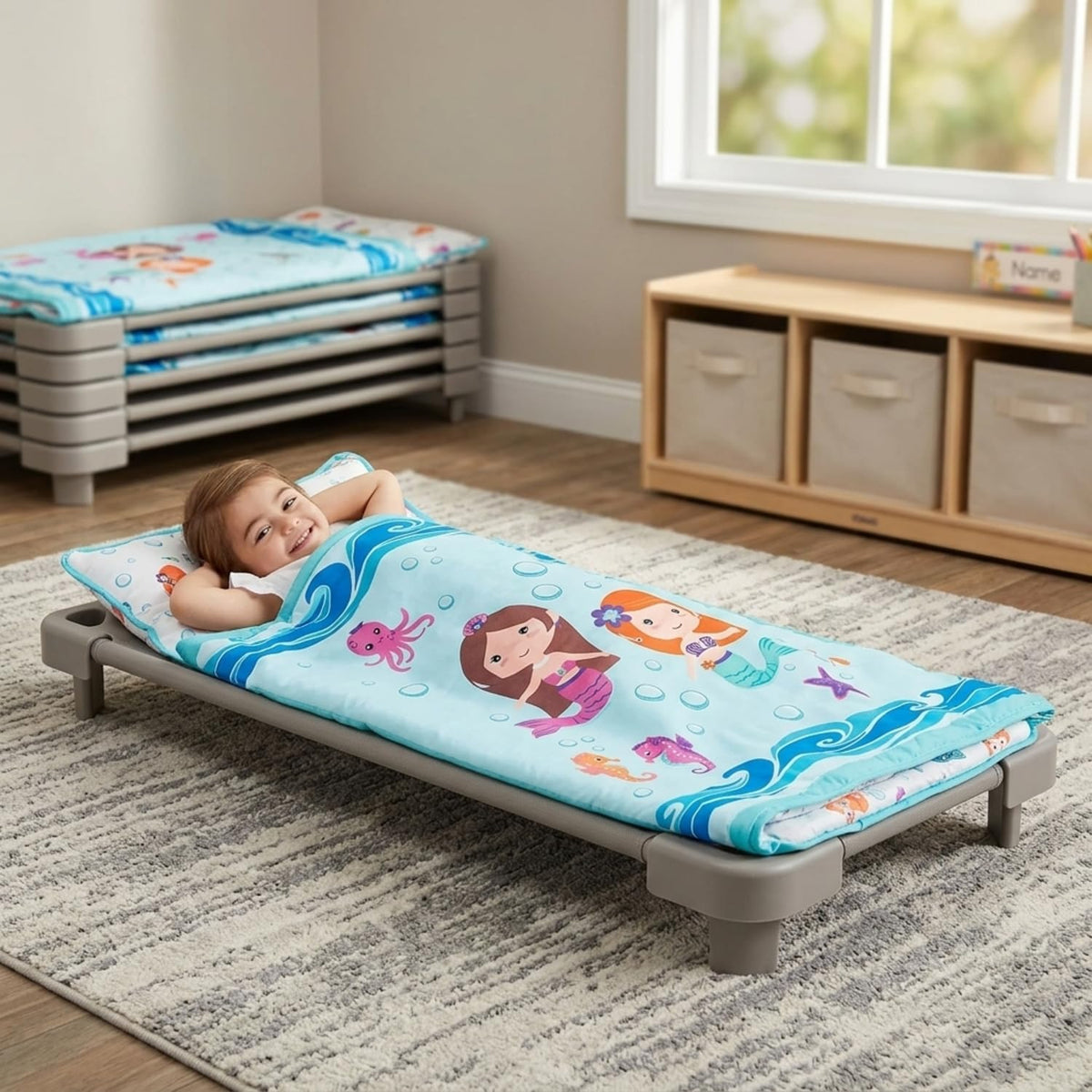 EVERYDAY KIDS Born to Dance Ballerina toddler nap mat with removable pillow and attached blanket - view 37