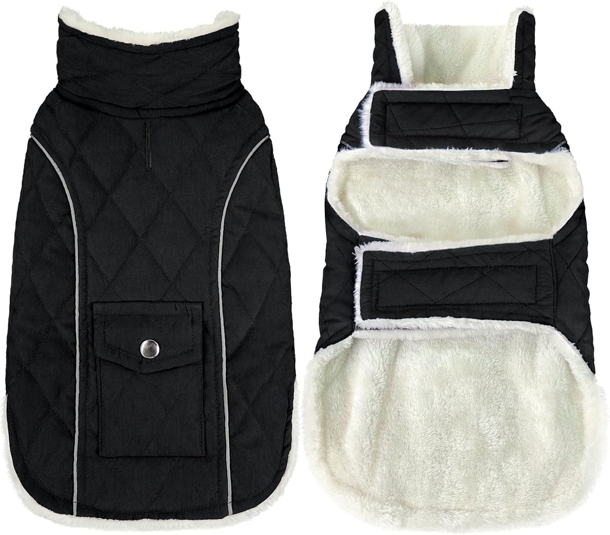 Malier Dog Coat Warm Dog Winter Coat - Black / Small