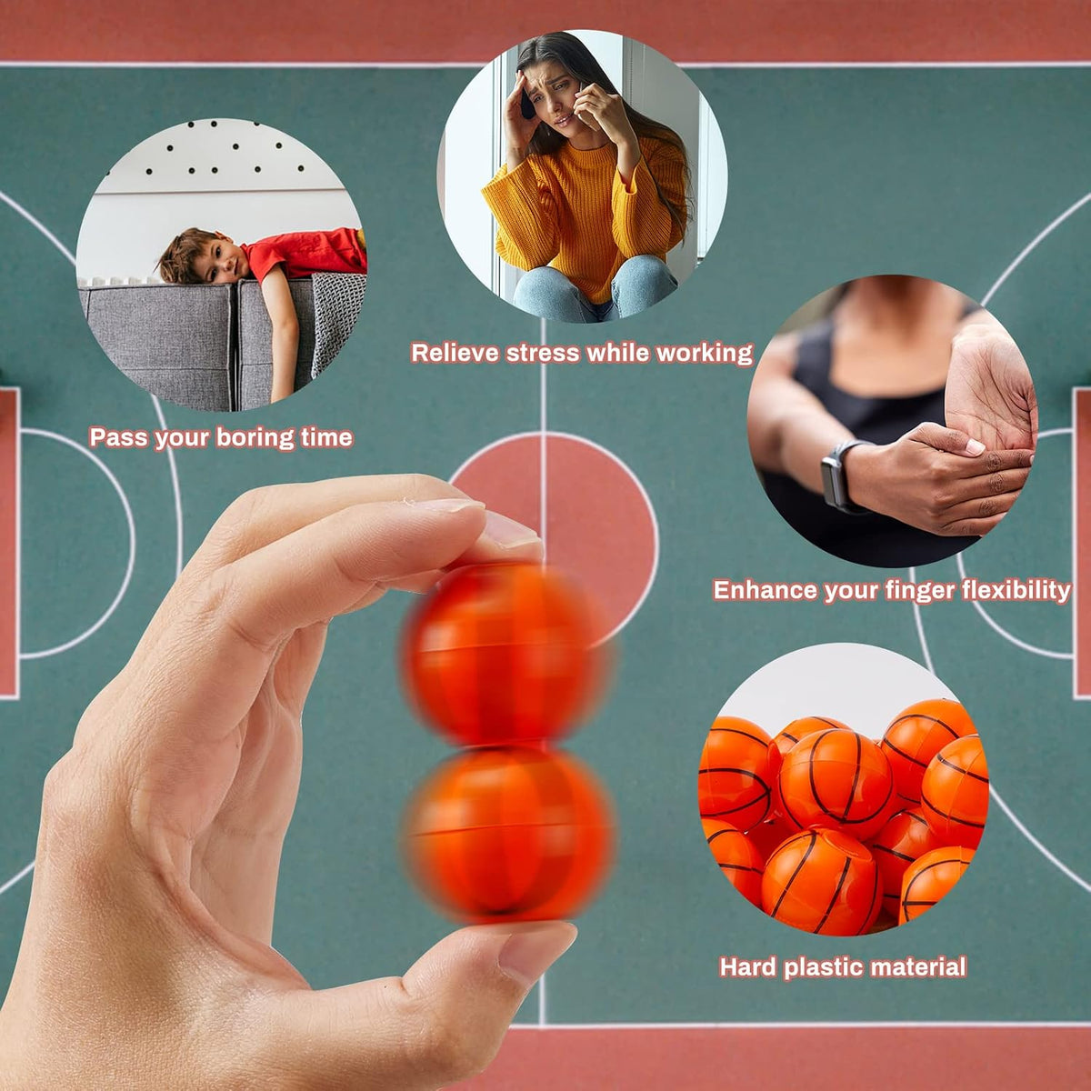SCIONE 36 Pack Football Fidget Spinner Football Party Favors for Kids – Fun for Kids & Family - Basketball - image 3