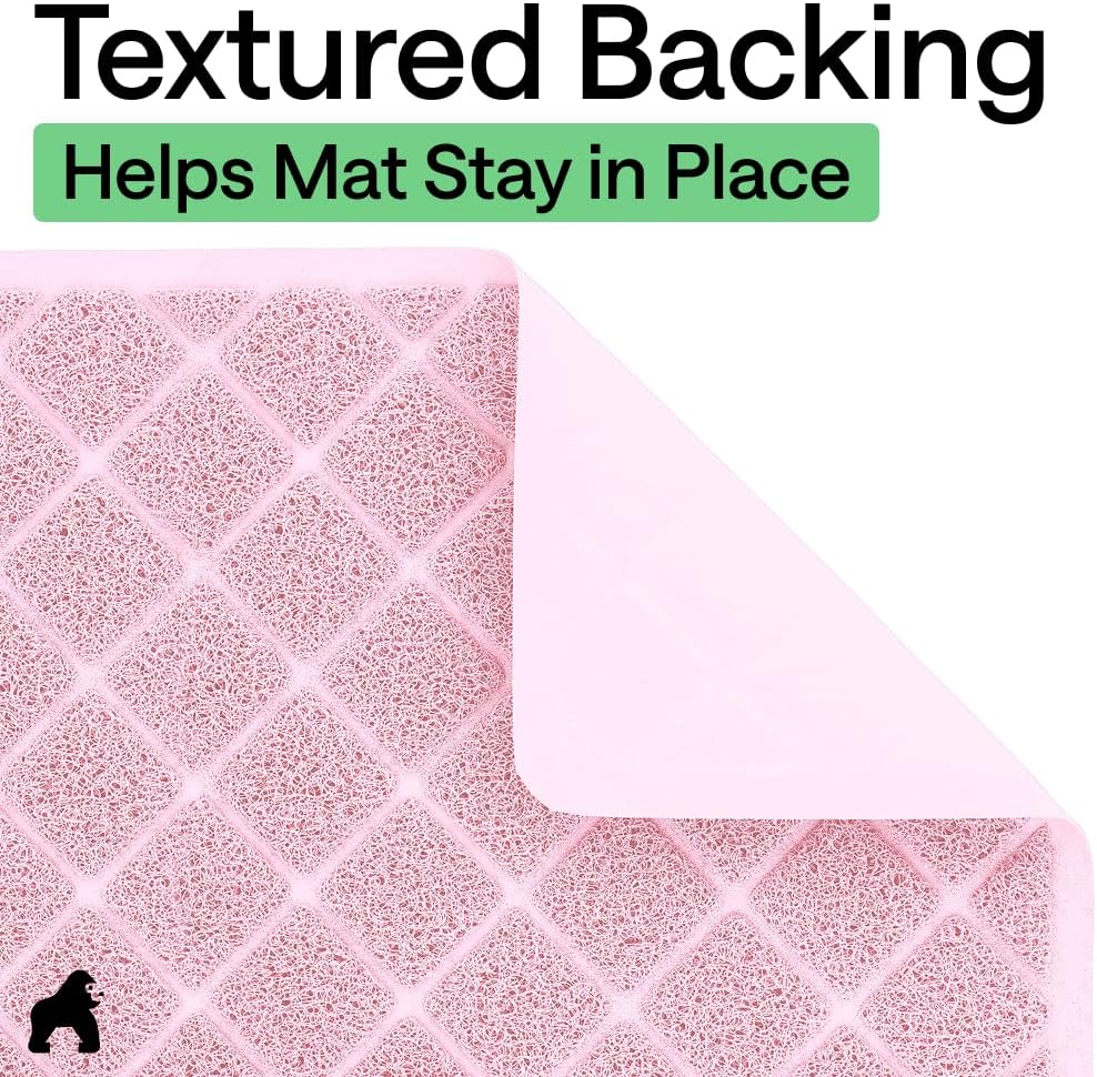 GORILLA GRIP Cat Litter Mat, Coiled Mesh Trapping Mats - Large (35" x 23") / Light Pink - image 4