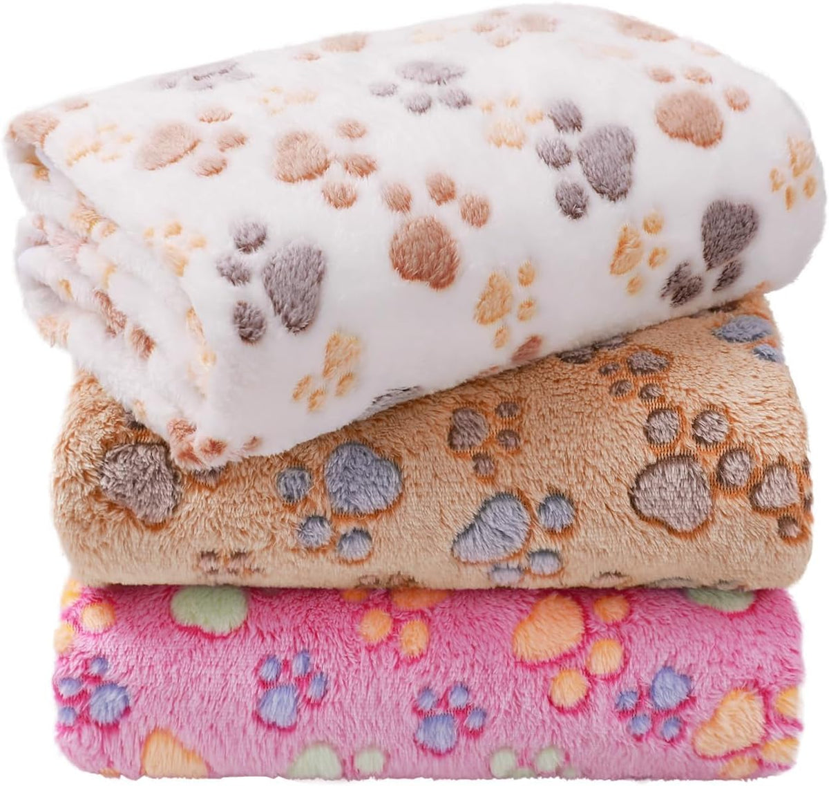 LINENLUX Dog Blankets 3-Pack - Dog Paw-3pcs / 31x20 inch