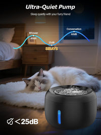 SIBAYS 3.5L Cat Water Fountain - Black - image 3