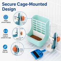 HERCOCCI Rabbit Hay Feeder and Water Bottle Set, Chinchilla - BLUE / Large - image 4