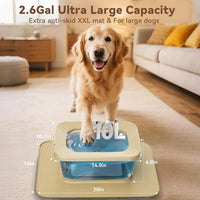 10L No Spill Dog Water Bowl Stainless Steel for Messy Drinkers – Essentials for Dogs - Beige - image 2