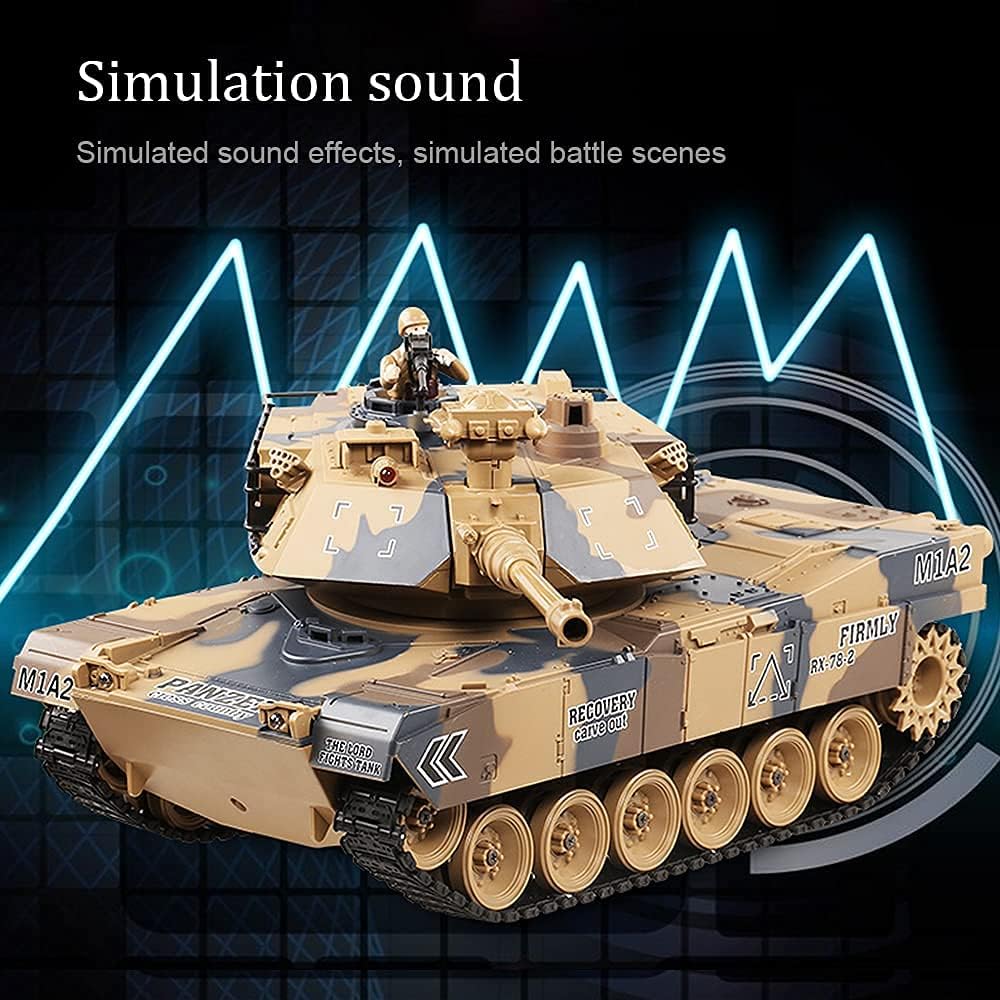 fisca 1/18 scale remote control M1A2 Abrams RC tank with rotating turret and rubber tracks - view 4