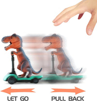 DINOBROS Dinosaur Scooter Toys Pull Back Cars Mini Finger Kick - image 2