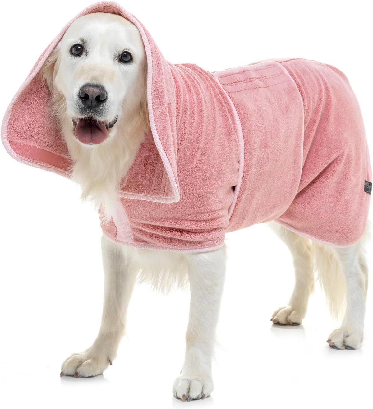 Lucky Pooch Dog Robe, Luxurious Dog Bathrobe - S / Dusty Pink